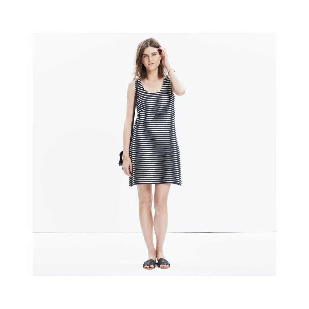 Madewell Striped Tank Dress black, white Sz XS - Picture 1 of 7